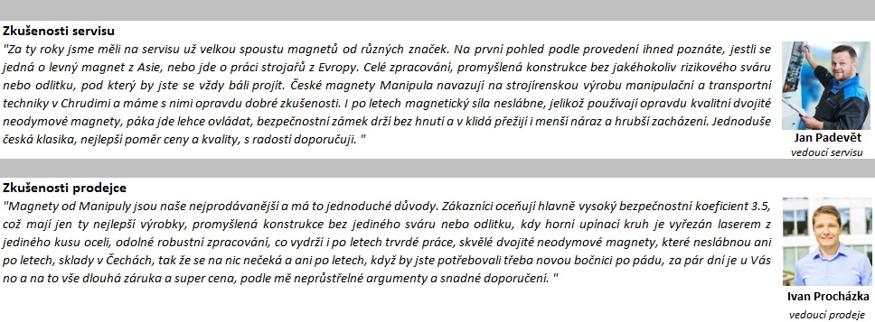 Zvedací magnety Manipula_zkušenosti6